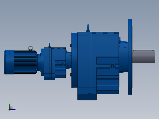 RF137R77法兰轴伸式组合型斜齿轮减速机RF137R77-Y0.75-4P-80-M1-0°-Φ550左视缩略图