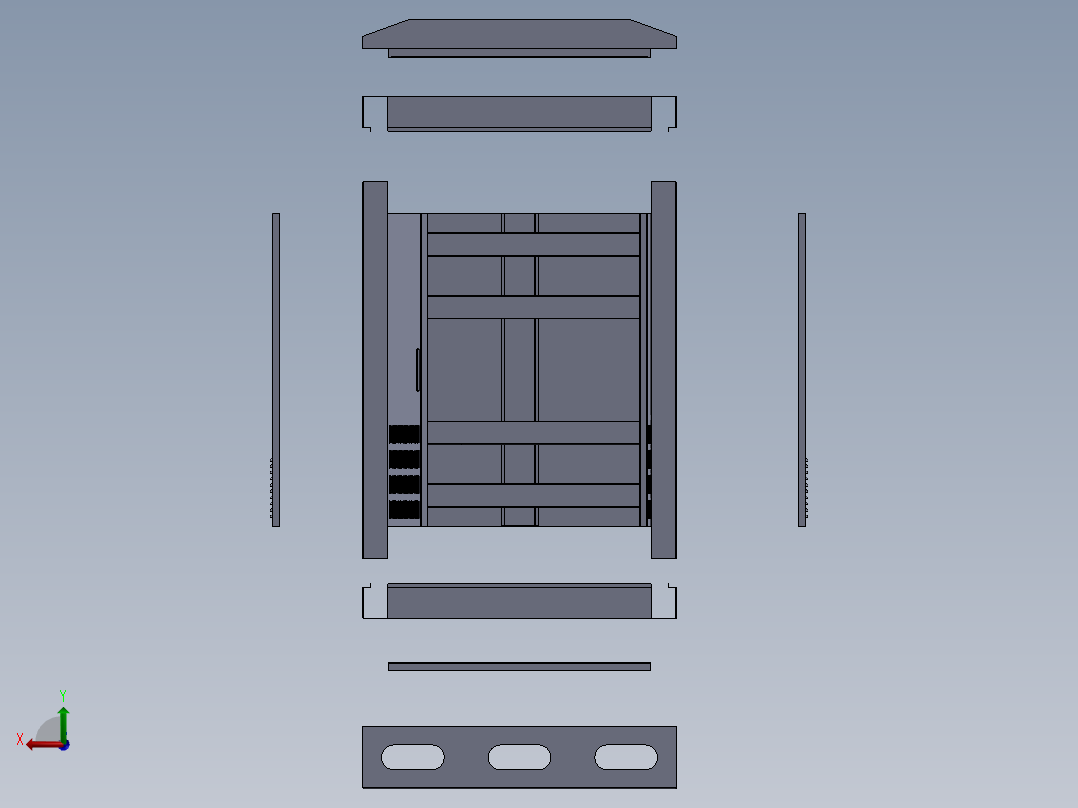 机箱内含图纸电控箱含特征后视图