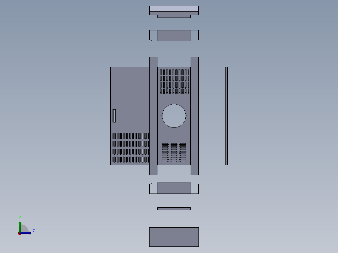 机箱内含图纸电控箱含特征左视图
