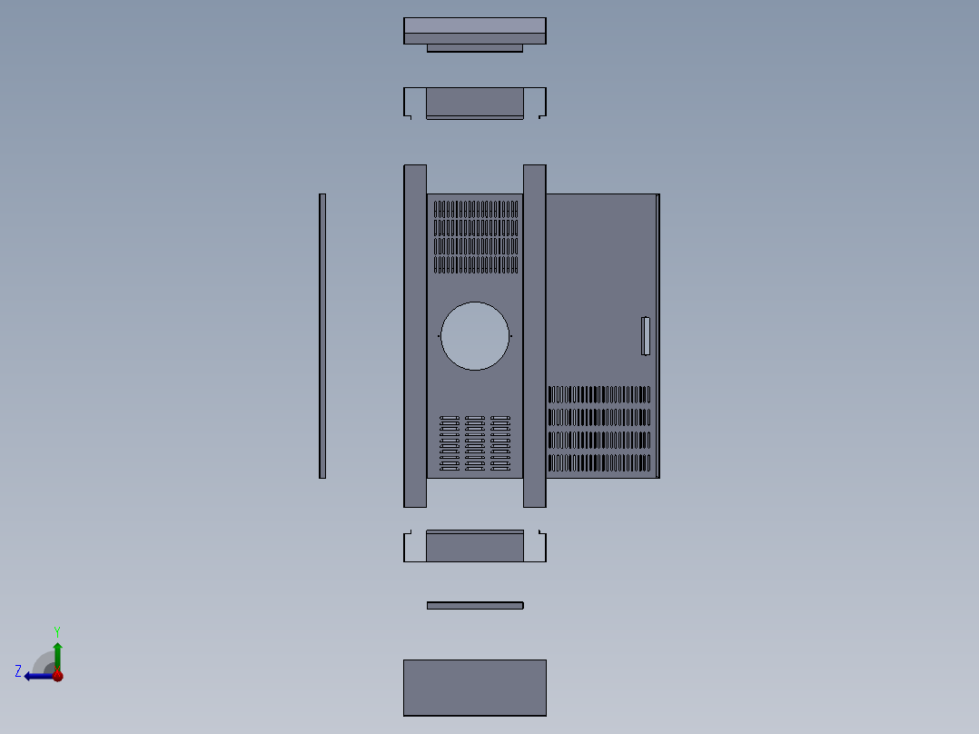 机箱内含图纸电控箱含特征右视图
