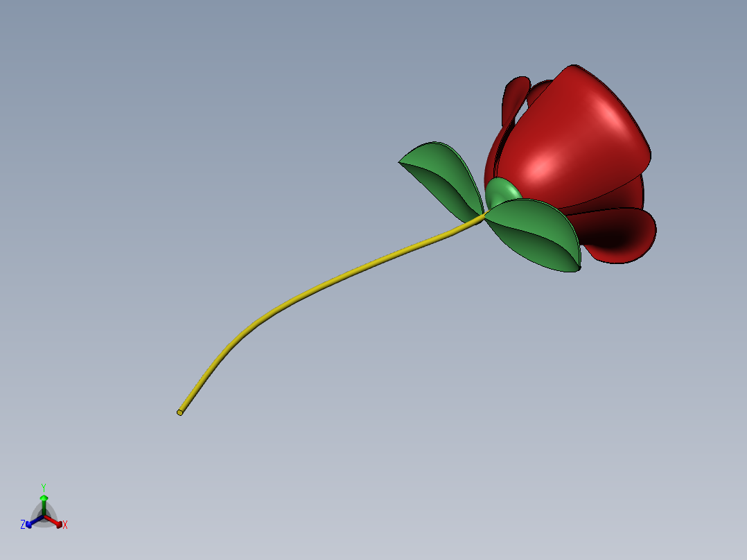 红玫瑰正等轴测图