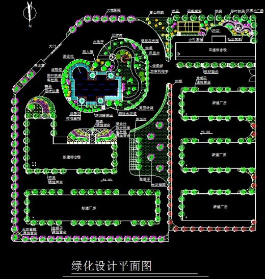 XS093-工业区厂房区规划绿化CAD平面图146套缩略图