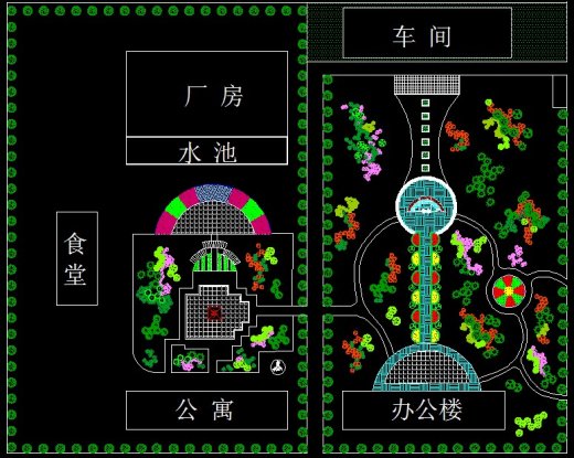 XS093-工业区厂房区规划绿化CAD平面图146套缩略图