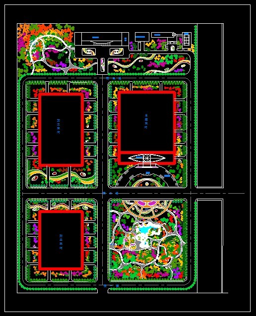 XS093-工业区厂房区规划绿化CAD平面图146套