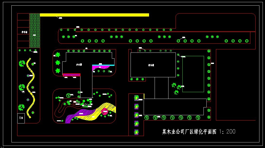 XS093-工业区厂房区规划绿化CAD平面图146套