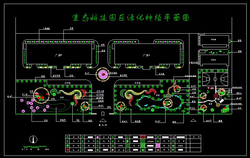XS093-工业区厂房区规划绿化CAD平面图146套
