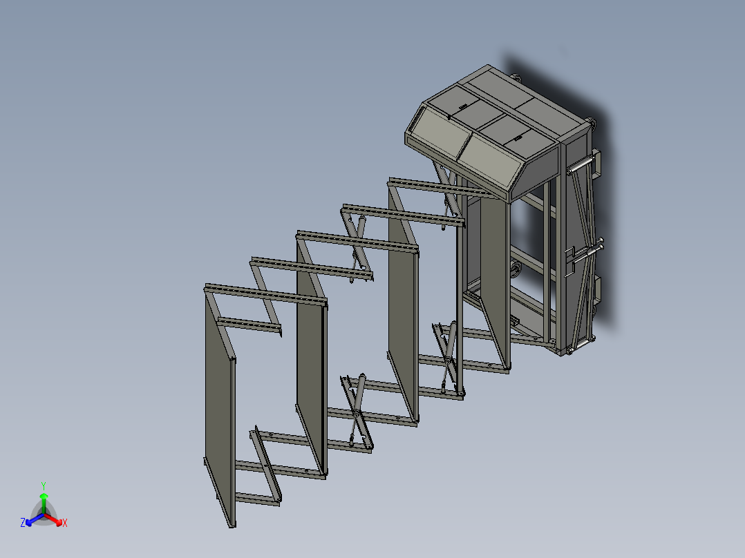 液压式光伏折叠升降机 正等轴测图