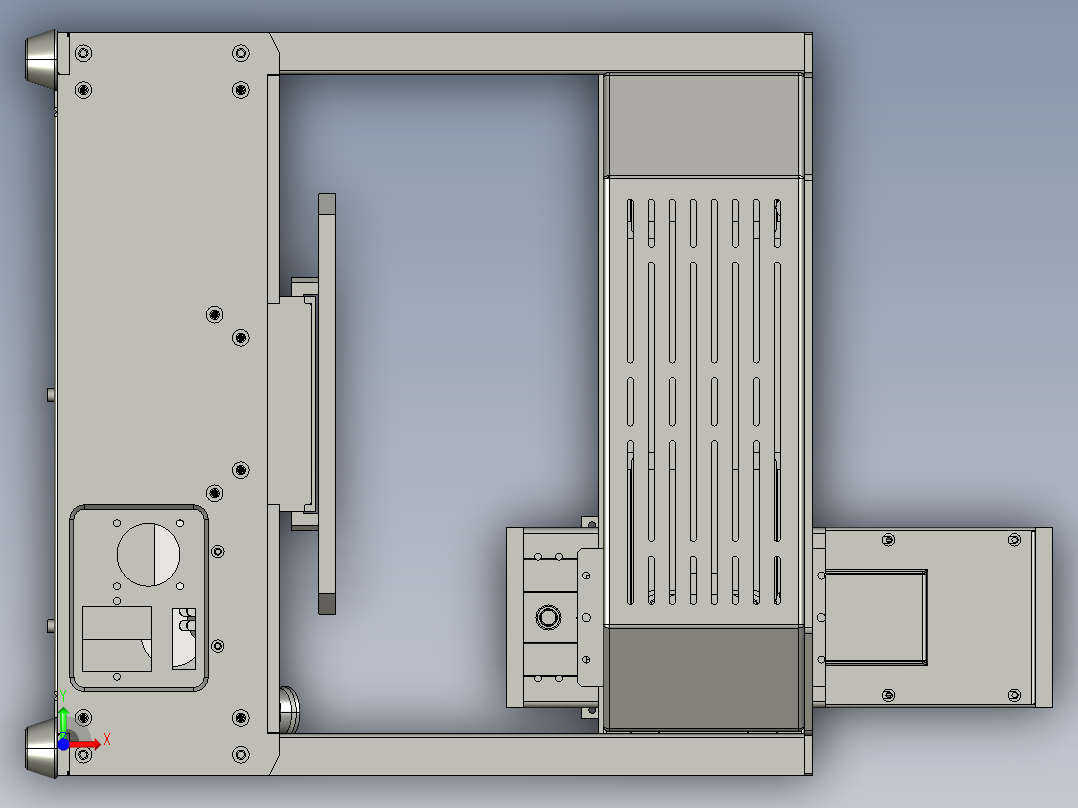 点胶机三轴结构平台（带工程） K964 非标自动化设备1机械13D图纸前视图