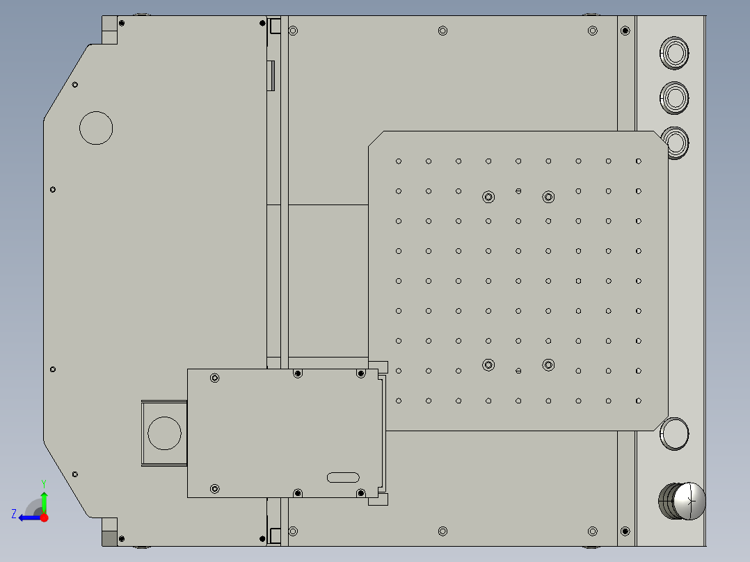 点胶机三轴结构平台（带工程） K964 非标自动化设备1机械13D图纸右视图