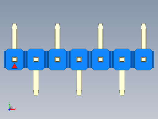 彩色公排针 100mil 2.54mm 系列-DS1022_blue_07p_100mil_Type_SMT_R1_rev1.0前视缩略图
