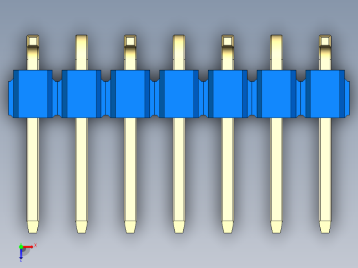彩色公排针 100mil 2.54mm 系列-DS1022_blue_07p_100mil_Type_SMT_R1_rev1.0俯视缩略图