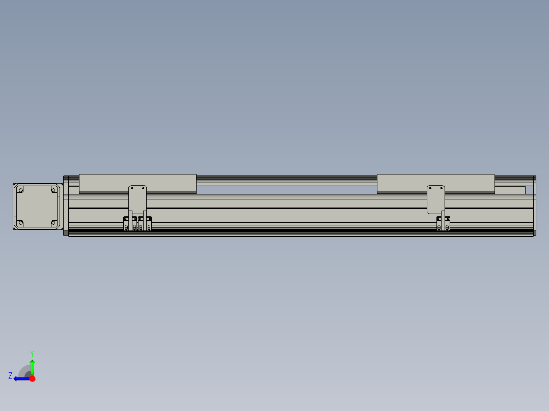 直线模组LHB21-L40-S550-L(B)设计图纸右视图