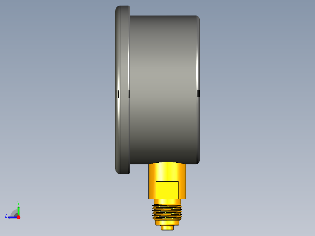 压力表TM-320 p . 00（0...0.25兆帕）G1 _ 4’，精度等级。1.5右视图