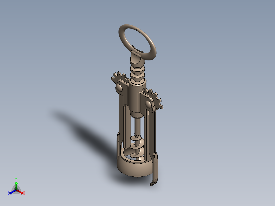 螺旋开瓶器4正等轴测图
