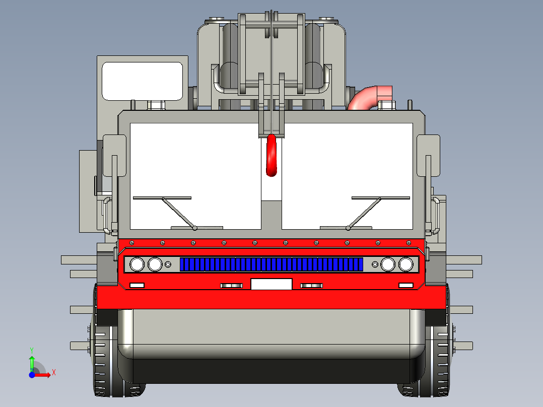 重型起重机车前视图