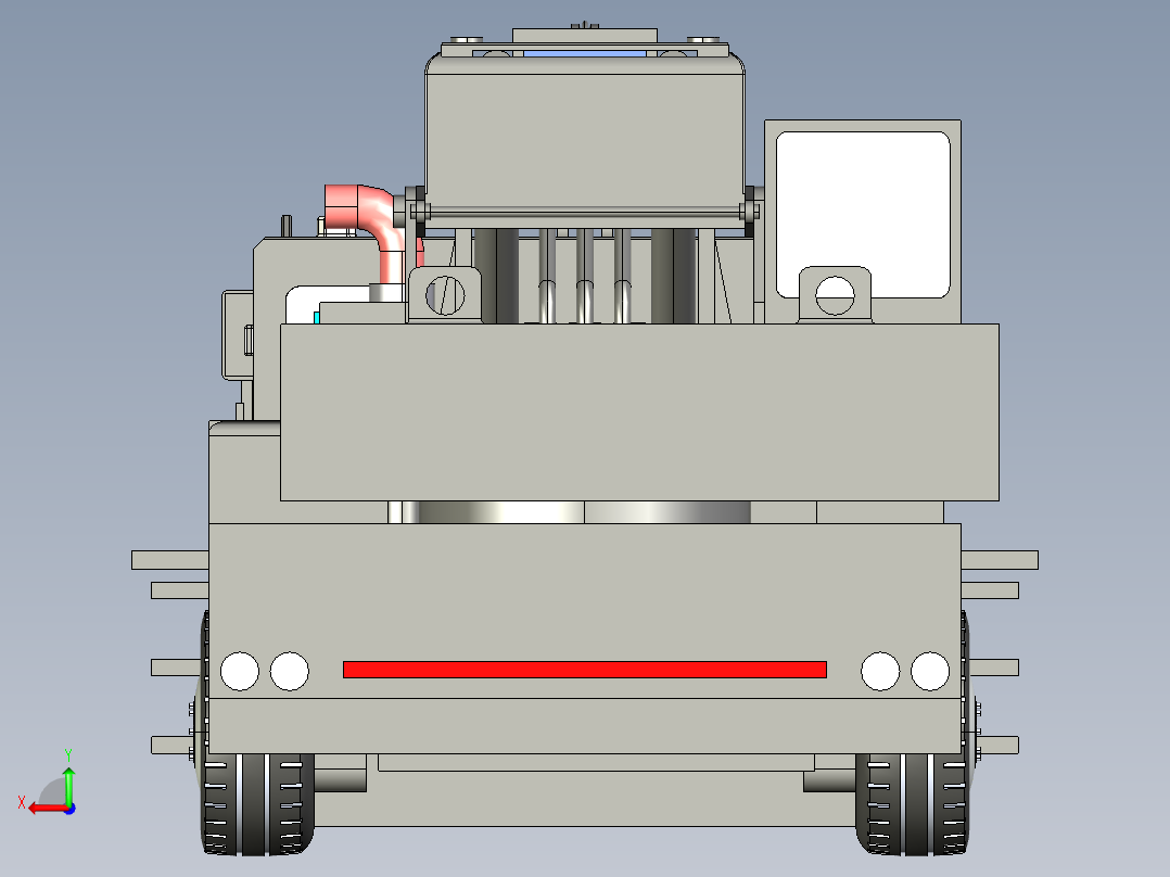 重型起重机车后视图