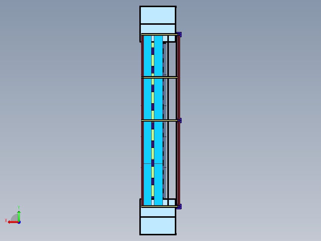 利用底部物料箱内部循环输送线后视图