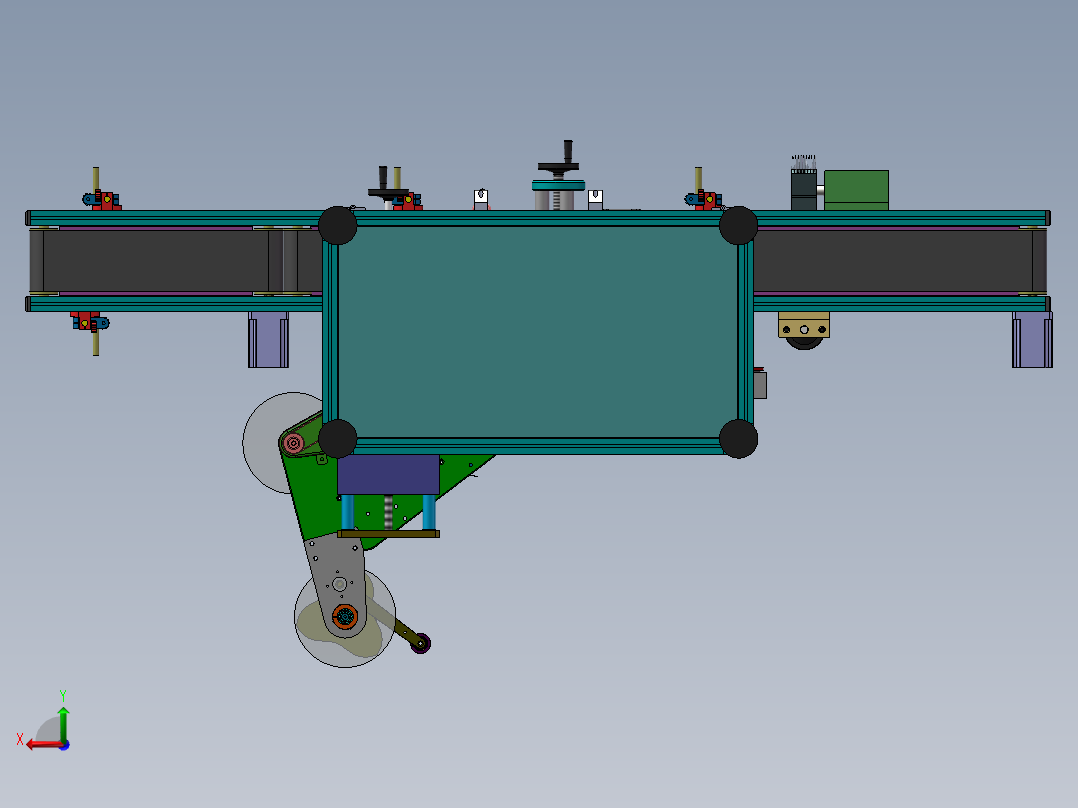 九十度转角贴标机总装后视图