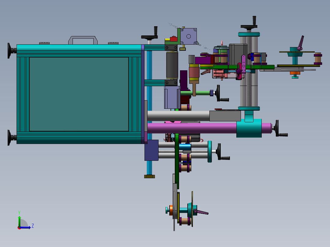 九十度转角贴标机总装左视图
