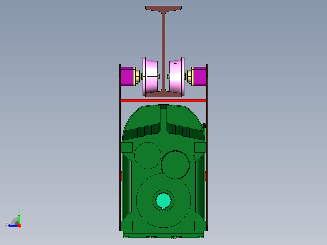起重升降钢丝绳绞盘右视图