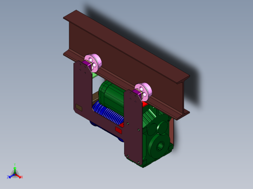 起重升降钢丝绳绞盘正等轴测缩略图
