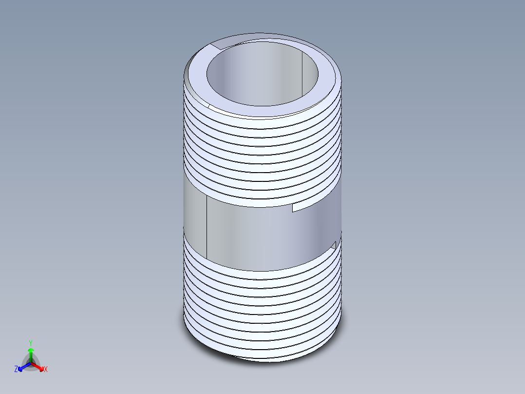 CPVC管件33-Sch80_Nipple_MPTxMPT_9861-020_0.75in x 2in正等轴测图