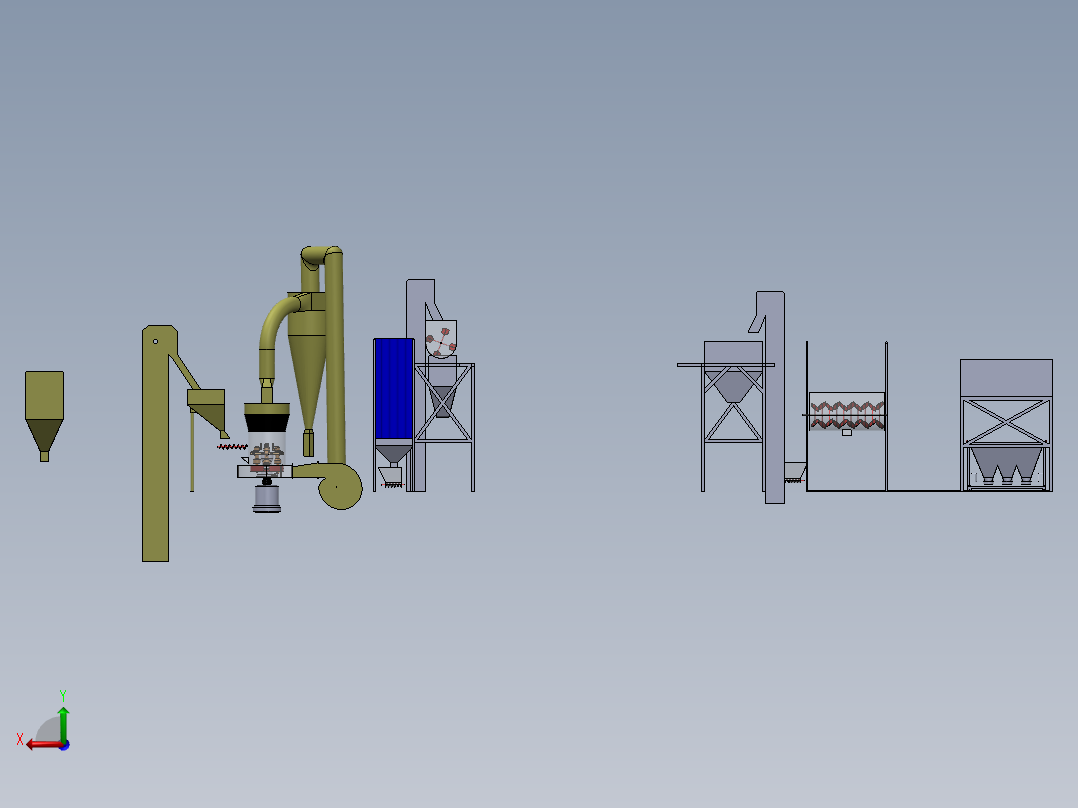 水泥制造厂 3D模型后视图