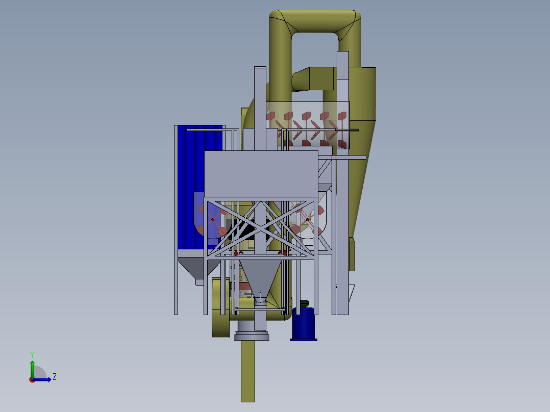 水泥制造厂 3D模型左视图