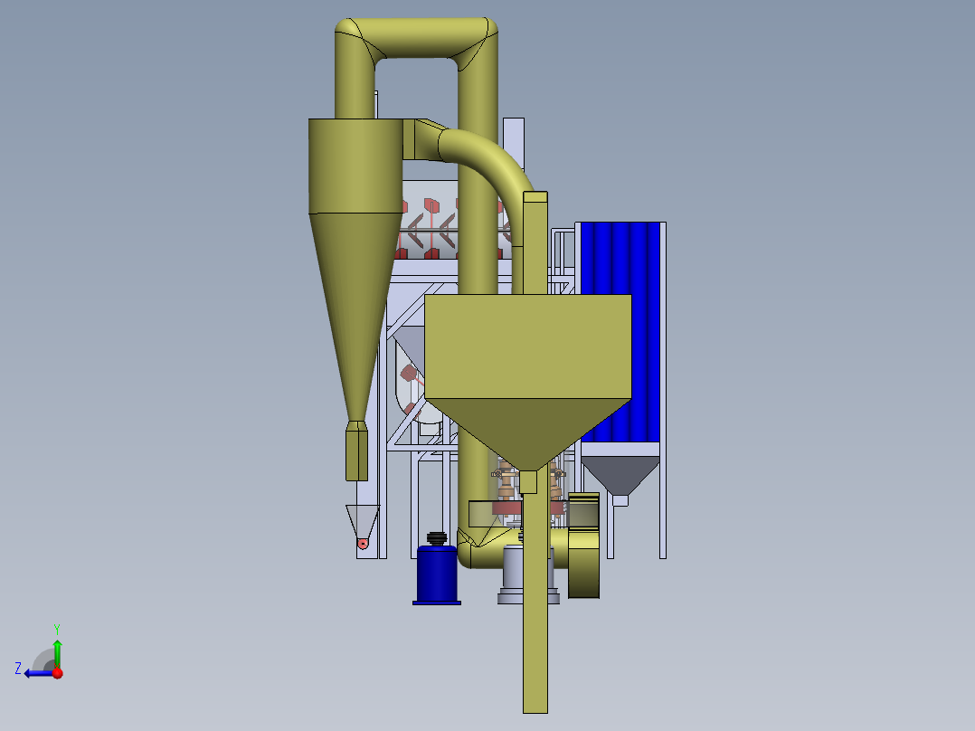 水泥制造厂 3D模型右视图
