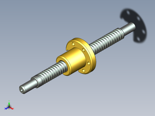 滚珠丝杠公称直径为20mm螺母三维模型
