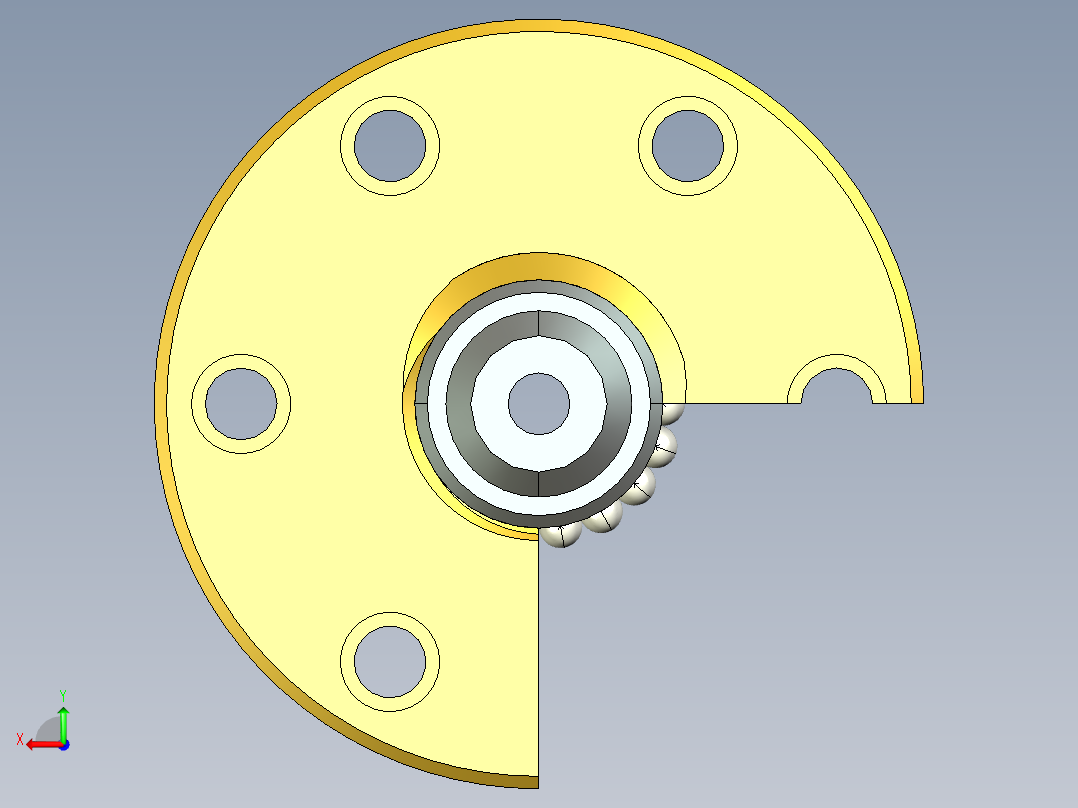 滚珠丝杠公称直径为20mm螺母三维模型后视图