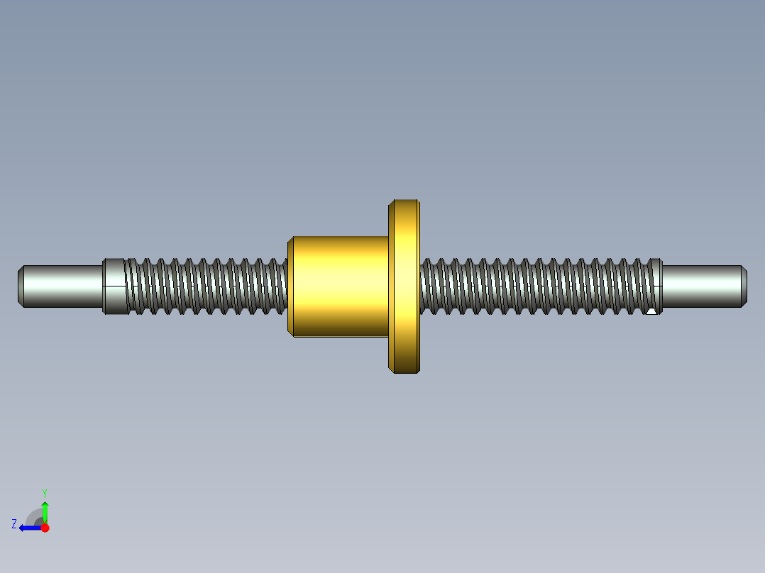 滚珠丝杠公称直径为20mm螺母三维模型右视图