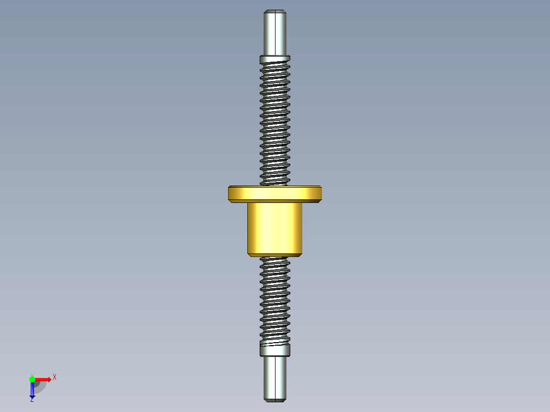 滚珠丝杠公称直径为20mm螺母三维模型俯视图