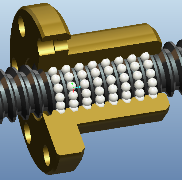 滚珠丝杠公称直径为20mm螺母三维模型