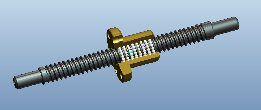 滚珠丝杠公称直径为20mm螺母三维模型