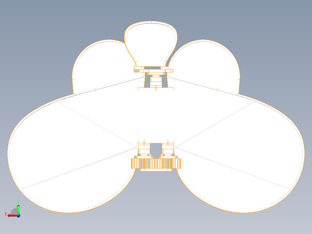 仿生机械蝴蝶设计模型三维装配后视图