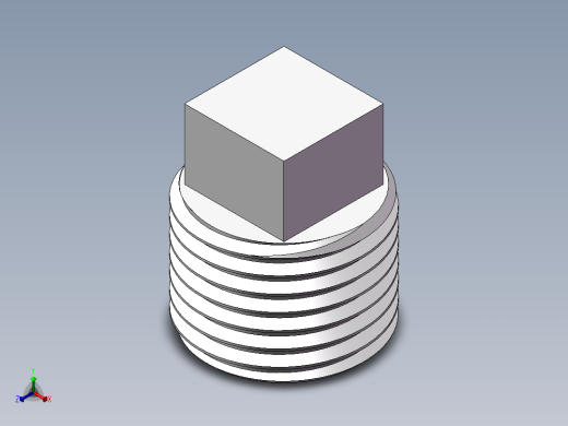 四角塞头 DN10正等轴测缩略图