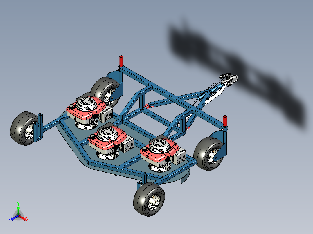 割草机正等轴测图