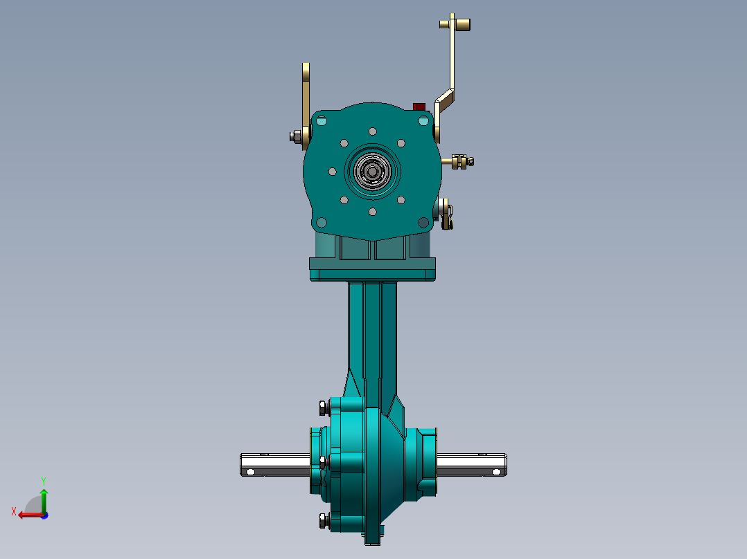 173微型耕耘机三维SW模型后视图