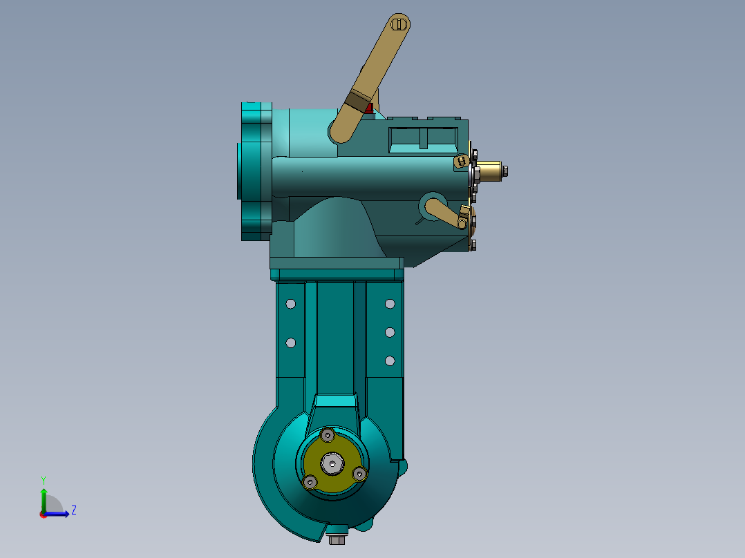 173微型耕耘机三维SW模型左视图