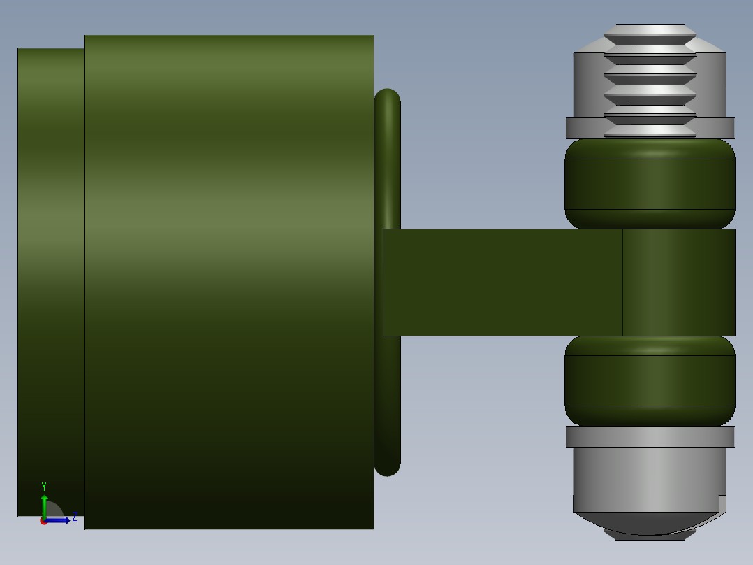 圆形连接器的后壳（电缆夹），尺寸08至24左视图