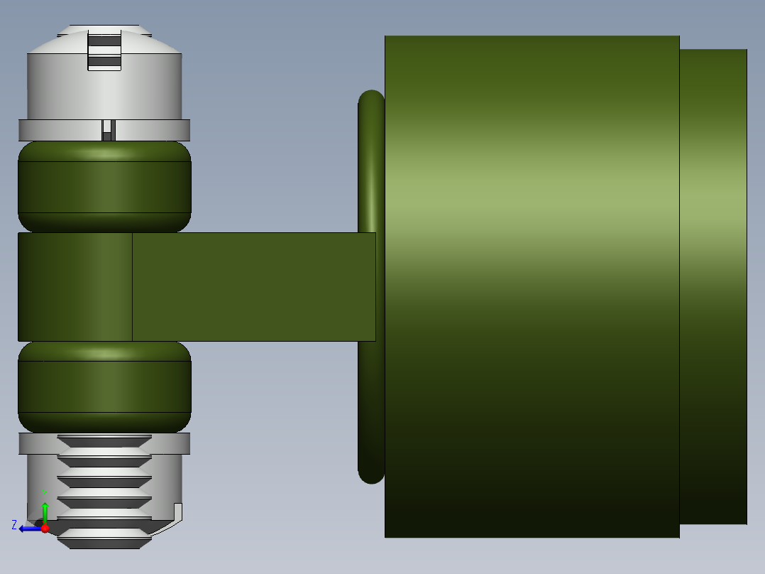 圆形连接器的后壳（电缆夹），尺寸08至24右视图