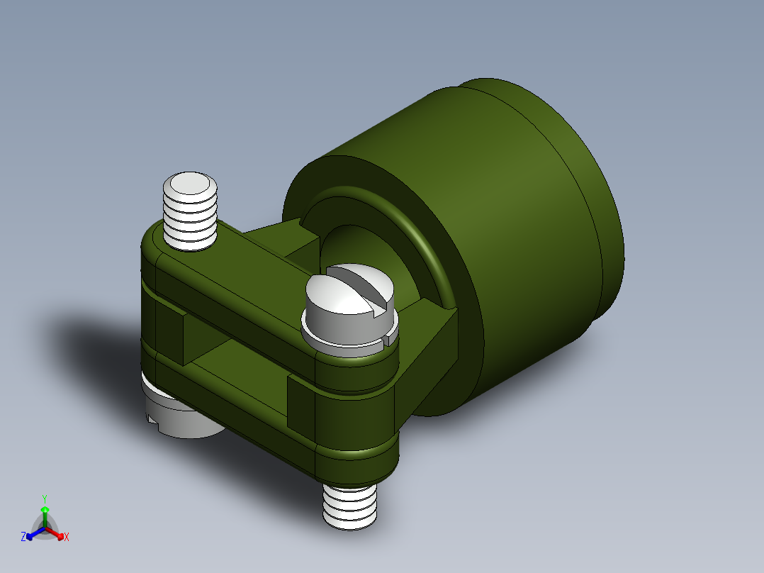 圆形连接器的后壳（电缆夹），尺寸08至24正等轴测图