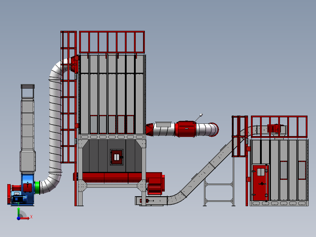木工刮板料仓除尘器sw15可编辑前视图