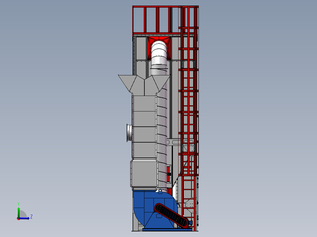 木工刮板料仓除尘器sw15可编辑左视图