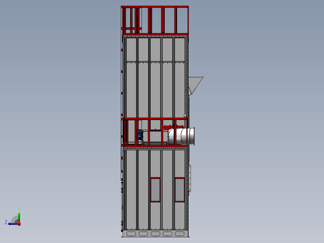 木工刮板料仓除尘器sw15可编辑右视图