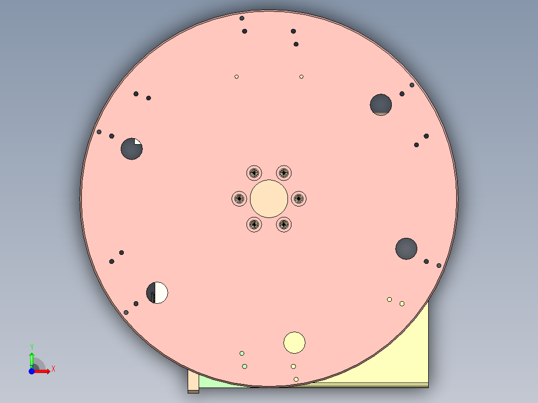 焊接工作台转盘组件前视图