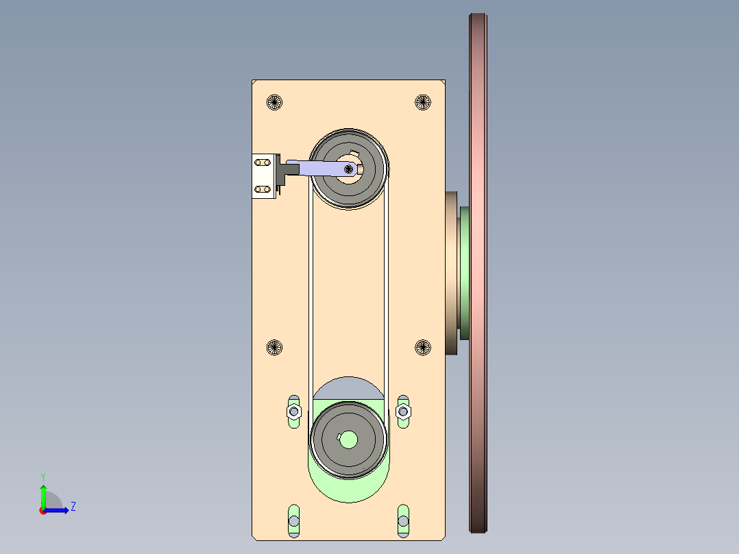 焊接工作台转盘组件左视图