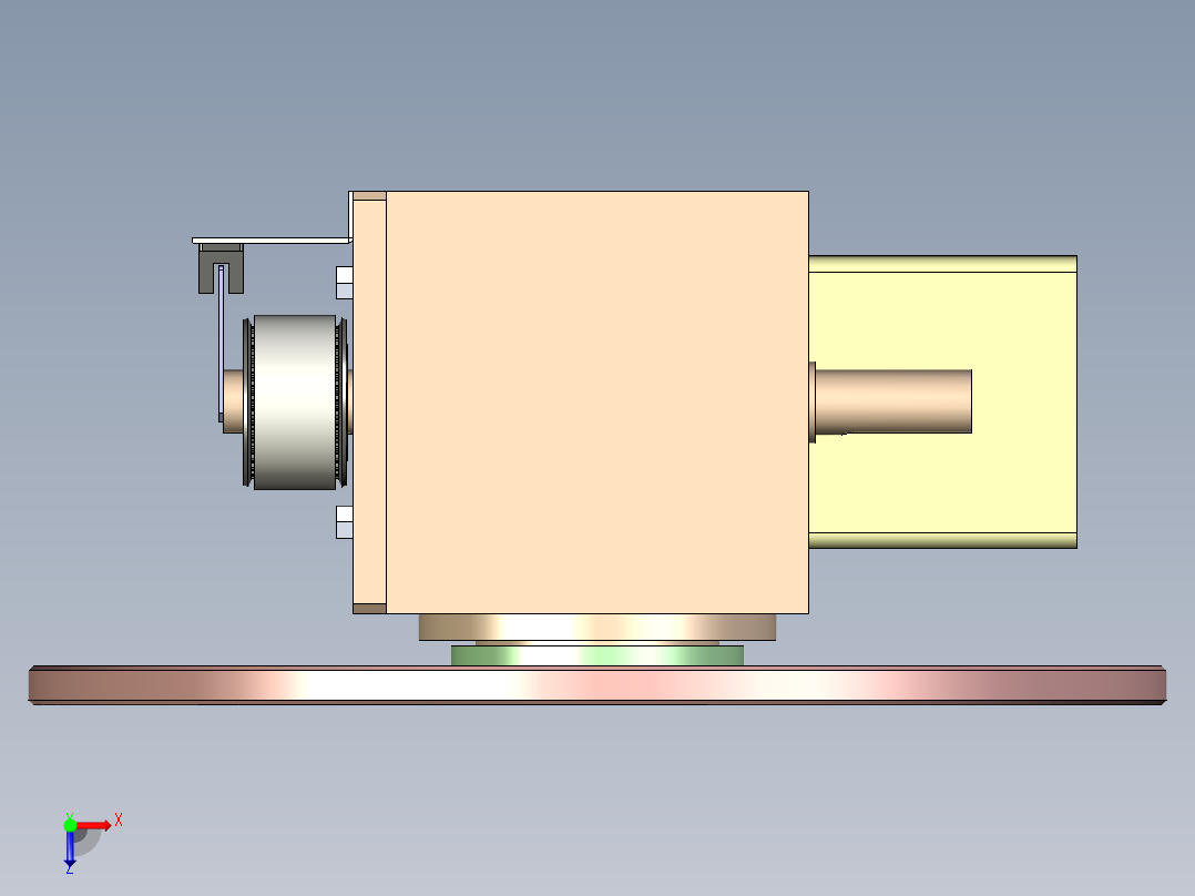 焊接工作台转盘组件俯视图