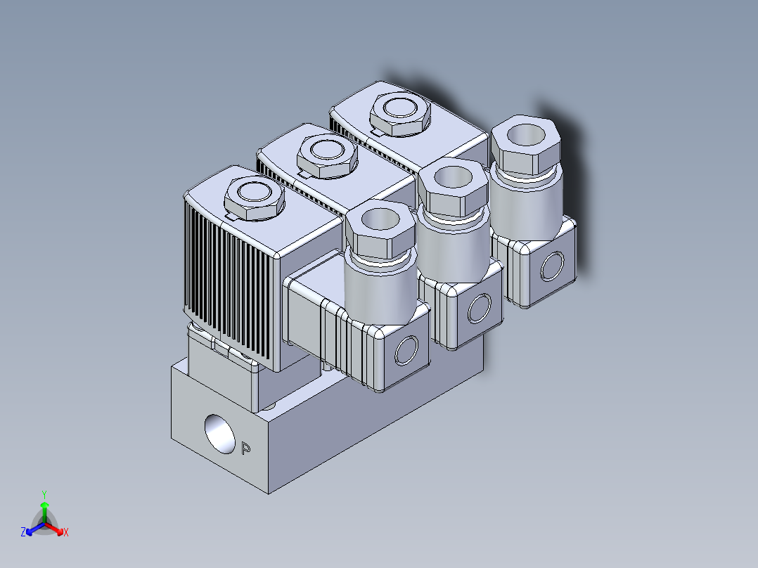 各类电磁阀正等轴测图